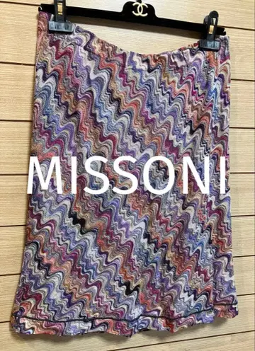 MISSONI 허리밴딩 멀티 컬러 물결 패턴 스커트