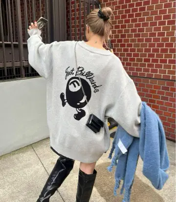 WHO'SWHOgallery COOPER FACT 당구 로고 빅 니트