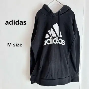adidas 아디다스 후드티 M 블랙 빅 로고 속기모 포켓 포함