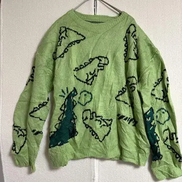 SHEIN 쉬인 귀여운 공룡 패턴 니트 스웨터 [ S 사이즈 ]