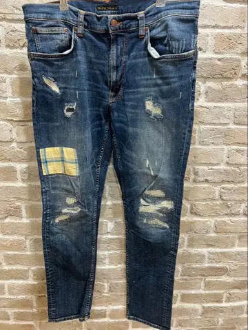 데미지 가공 데님 nudie jeans