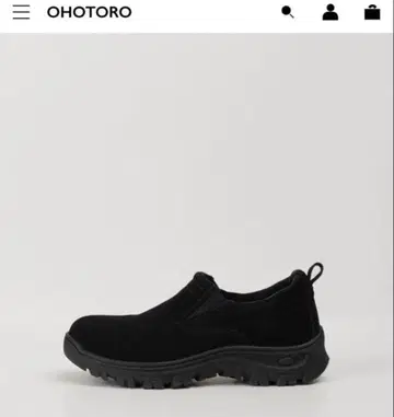 ohotoro 블랙 스웨이드 슬립온 로퍼