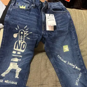 그래픽 디자인 데님 팬츠