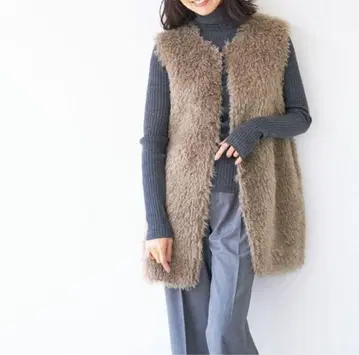 MICA&DEAL 티베트 라무풍 인조 모피 베스트