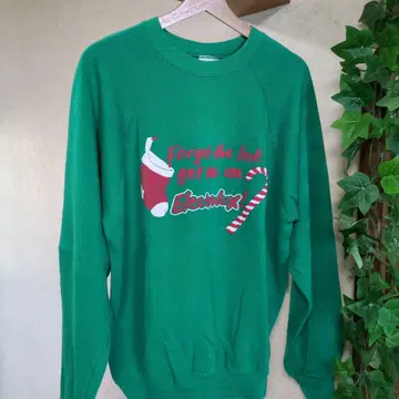 [ Hanes ] MADE IN USA 그린 프린트 맨투맨 XL