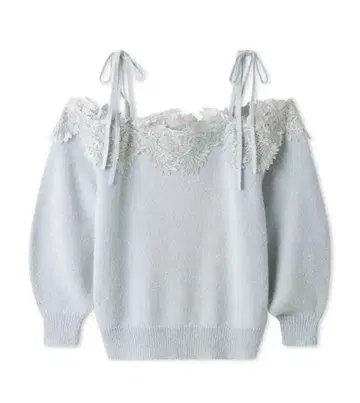 스나이델 레이스 트리밍 오프숄더 풀오버