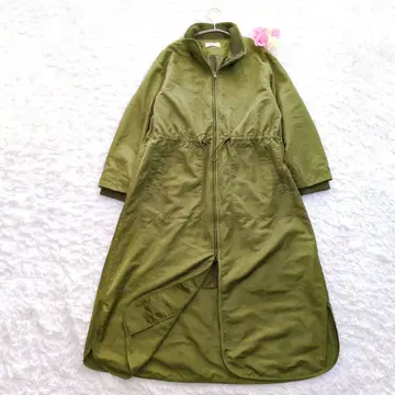 SUMi STYLE 롱 모즈 코트 이아파피요네 리브 카키