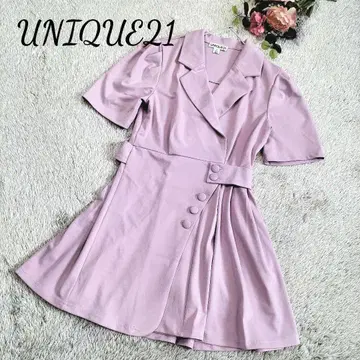 [유니크21] 여성용 레트로풍 원피스 미니스커트 퍼플 S사이즈