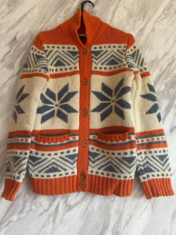 눈꽃 패턴 니트 가디건 사이즈 2