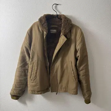 카키 밀리터리 자켓 보아 카라 부착 사이즈 32 구제 의류