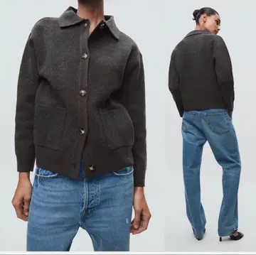 [ 새상품급 ] zara 폴로 넥 니트 자켓