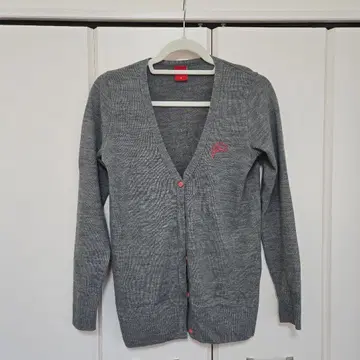 타미힐피거 그레이 V넥 가디건 M