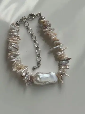 담수 펄 메탈릭 레인보우 컬러 양귀비 펄 반짝이는 사각형 팔찌