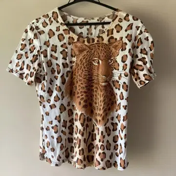 이타리야 레오파드 무늬 반팔 여성용 셔츠