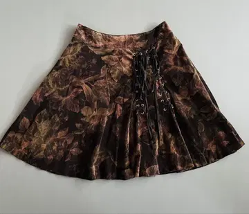 peace now 피스나우 코듀로이 플레어 스커트 리본