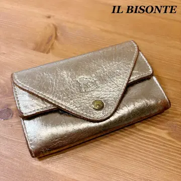[ 양품 ] 일비종떼 IL BISONTE 카드 케이스 미니 지갑 실버