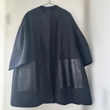 새상품 Drawer 가죽 포켓 코트 36 블랙