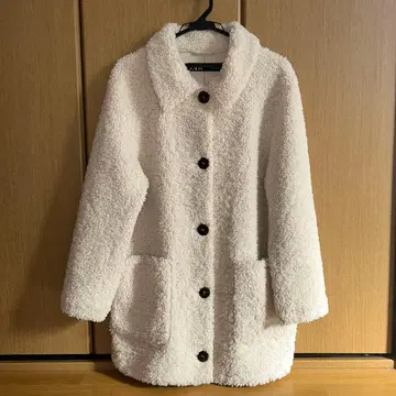 ZARA 보아 자켓 화이트 XS