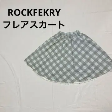 1점 ROCKFEKRY 그레이 계열 체크 플레어 스커트