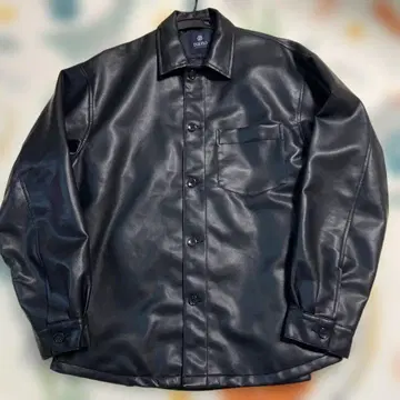미사용급 나노 유니버스 L 사이즈 자켓 인조 가죽 블랙