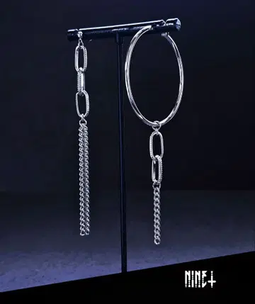 1904 개성있는 귀걸이 모드 빅 사이즈 실버 비대칭 액세서리