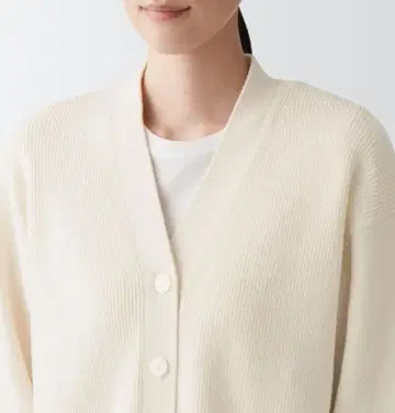 무인양품 모양이 망가짐하기 어려운 실로 짠 V넥 가디건