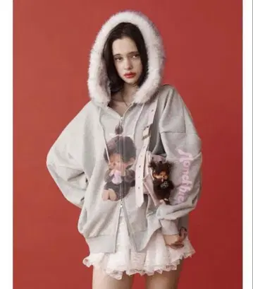 최저가 jouetie 몬치치 후드 부착 후드티