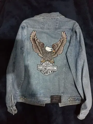 HARLEY-DAVIDSON 데님 자켓 이글 자수