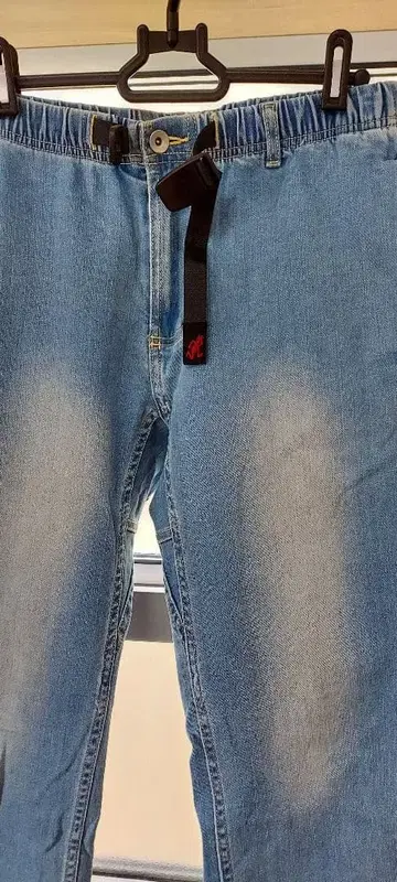 그라미치 데님 라이트 블루 스트레이트 크롭 M