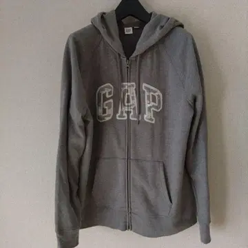 GAP 후드 부착 속기모 후드티 그레이
