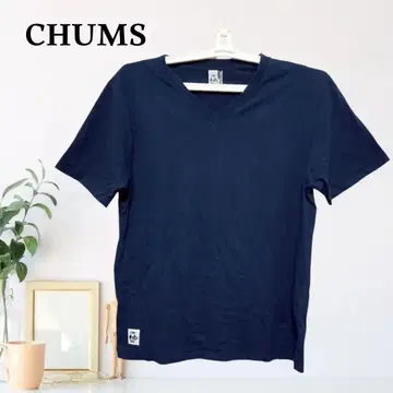 zC54 [ L ] CHUMS 무지 V넥 크루넥 티셔츠 천축 편직