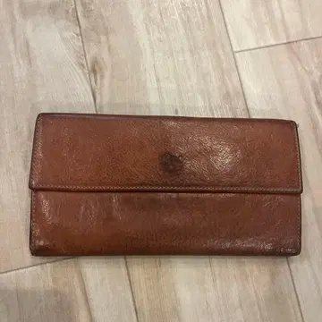 일비종떼 브라운 가죽 장지갑 스냅 버튼식