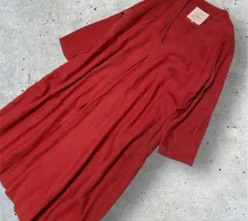 빅 사이즈! 08Mab 마브 고급 린넨 100 원피스 레드 원 플리츠