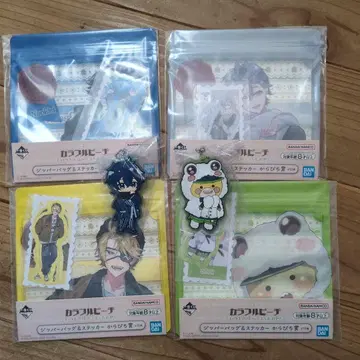 컬러풀 피치 제일복권 지퍼백&스티커 러버 참 6점