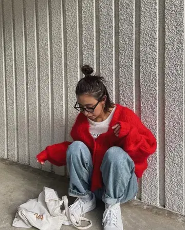 credona 볼륨 슬리브 숏 가디건 새상품