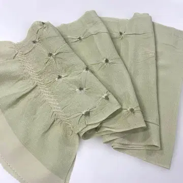 순수 실크 연한 녹색  오비 장식 천