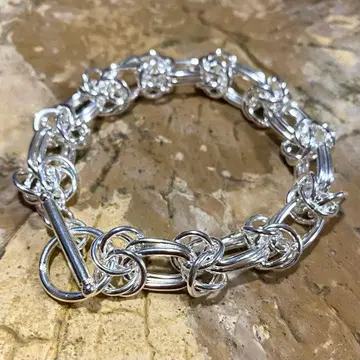 하드웨어 더블 체인 실버 925 팔찌 실버 w157