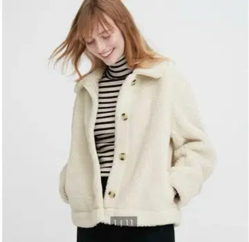 유니클로 보아 플리스 자켓 아우터 버튼 M 사이즈