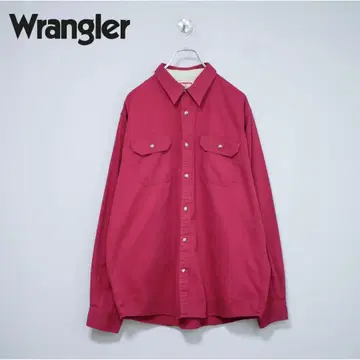 Wrangler 아메카지 워크 셔츠 와인 레드 L