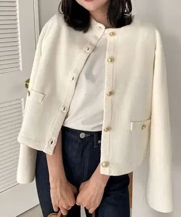 아뉴앙스 오리지널 버튼 니트 자켓 아이보리 가디건