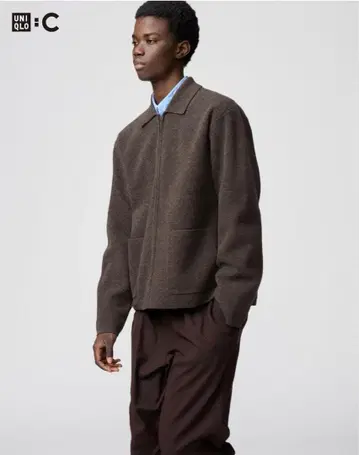 미사용 새상품 25AW 유니클로C 니트 풀집업 자켓 브라운 M