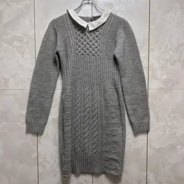 MARY QUANT 니트 원피스 그레이 옷깃 M