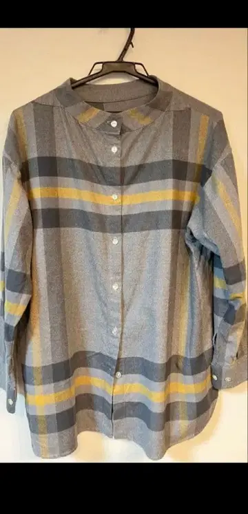 BEAMS BOY 체크 블라우스 셔츠 그레이