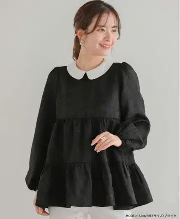 택 포함 새상품 Fit more 스프링 자카드 티어드 상의