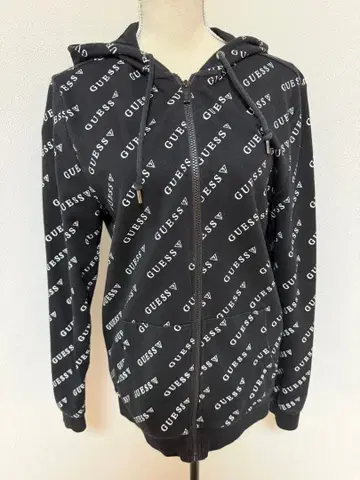 GUESS 로고 프린트 집업 후드티 S 사이즈