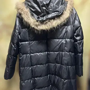 퍼 달린 롱 다운 자켓 블랙