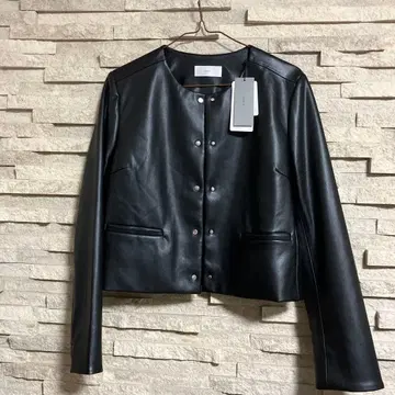 [ 미사용 새상품 ] 신세틱 가죽 노카라 블루종