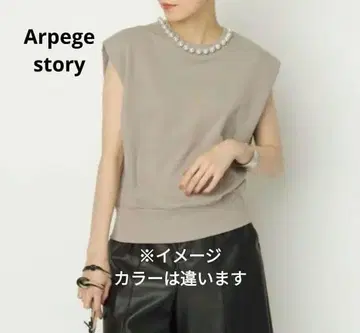 Arpege story / 펄 장식 맨투맨 풀오버 / 블랙 / M