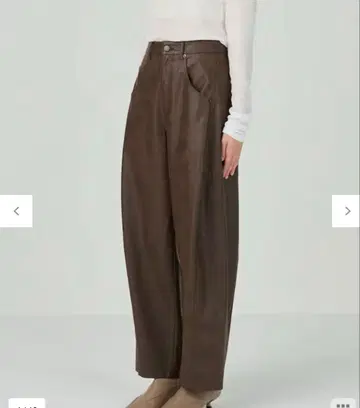 그레이스 콘티넨탈 크러쉬 가죽 에그 팬츠 36