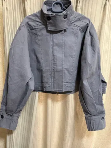 블루 숏 기장 자켓